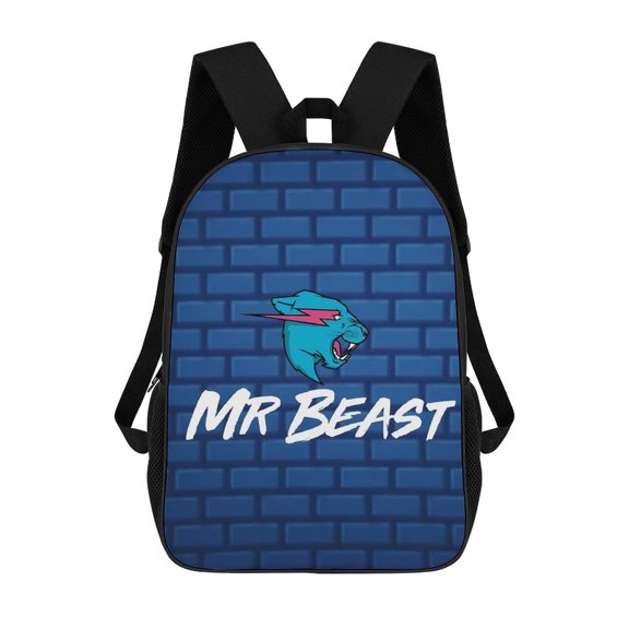 Mr-Beast Backpack, Bookbag with Adjustable Shoulder Straps And Large Zip Compartment, Unisex Travel Bags17 Inch