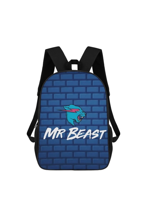 Mr-Beast Backpack, Bookbag with Adjustable Shoulder Straps And Large Zip Compartment, Unisex Travel Bags17 Inch