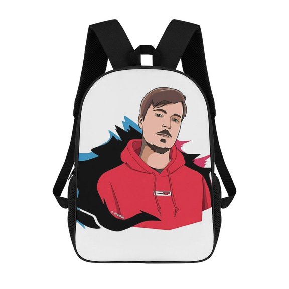 Mr-Beast Backpack, Bookbag with Adjustable Shoulder Straps And Large Zip Compartment, Unisex Travel Bags 17 Inch