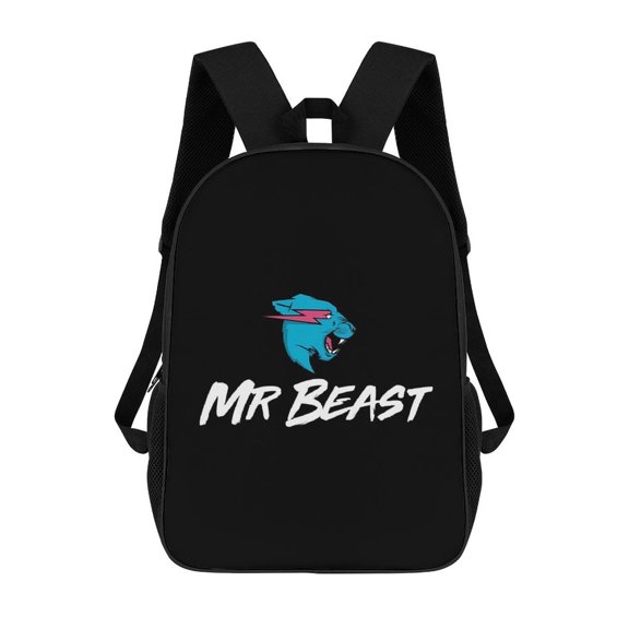 Mr-Beast Backpack, Bookbag with Adjustable Shoulder Straps And Large Zip Compartment, Unisex Travel Bags 17 Inch