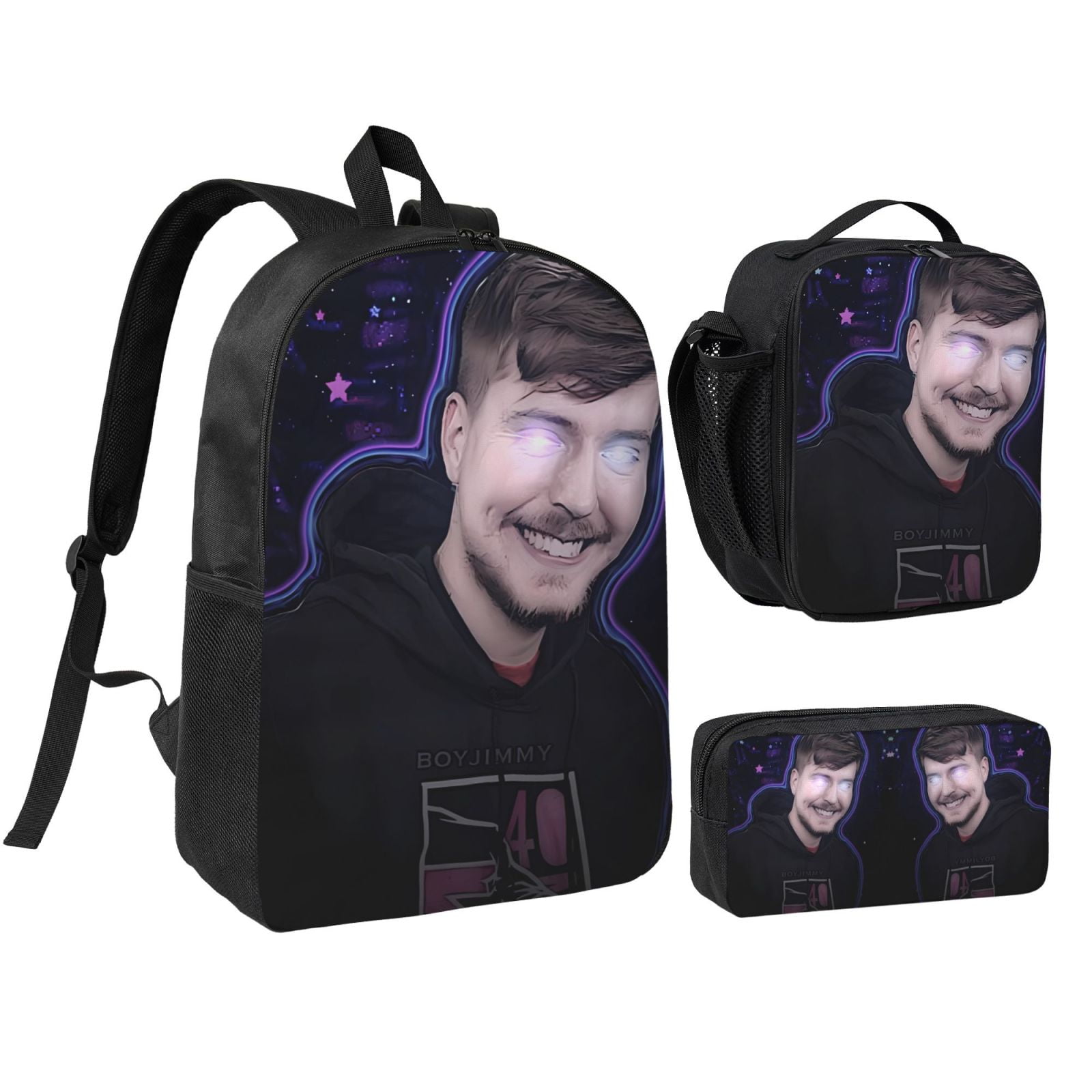 Mr-Beast Backpacks Sets, Laptop Backpack With Lunch Box And Pencil Case ...