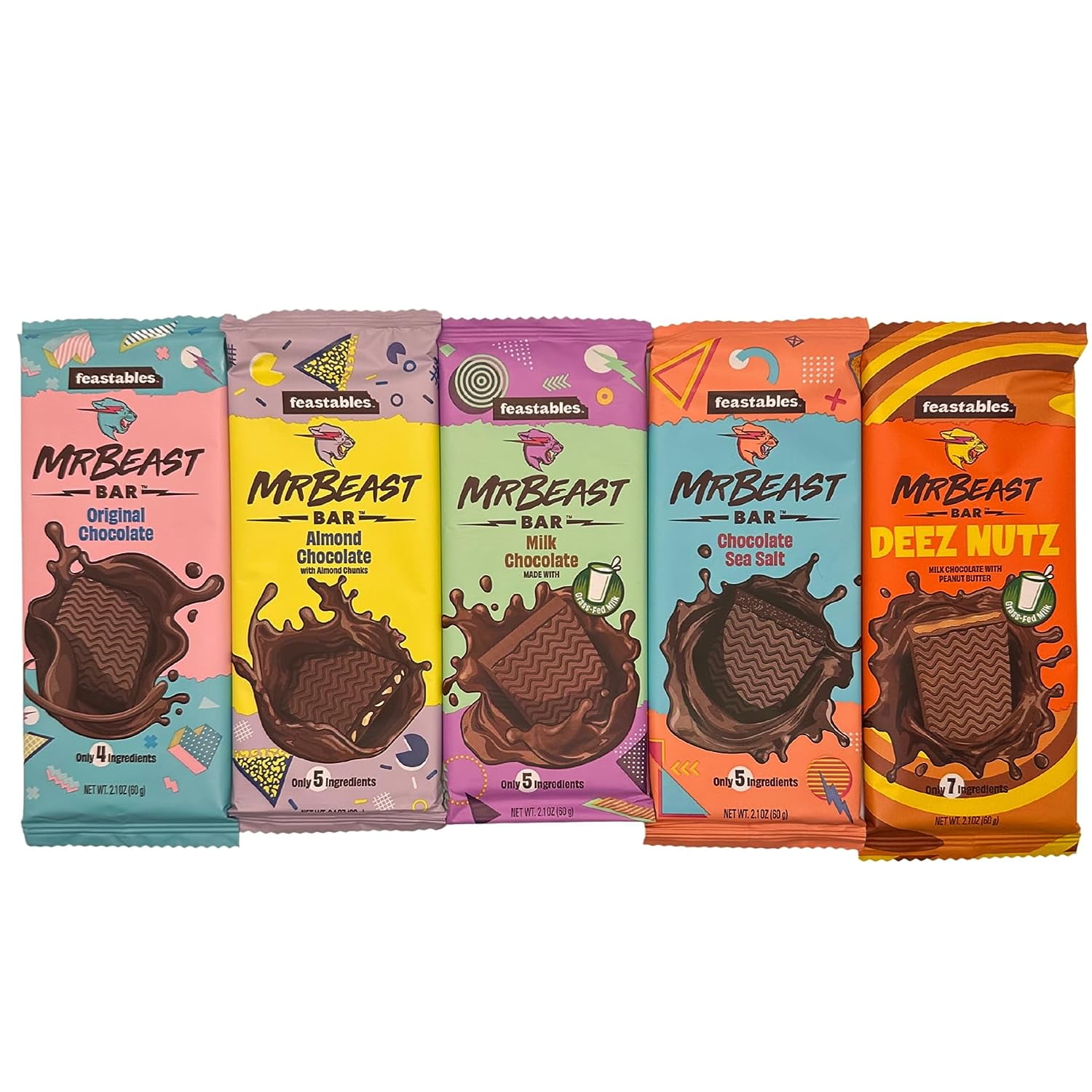 Mr Beast Chocolate Bars NEW Deez Nuts Peanut Butter Milk Chocolate