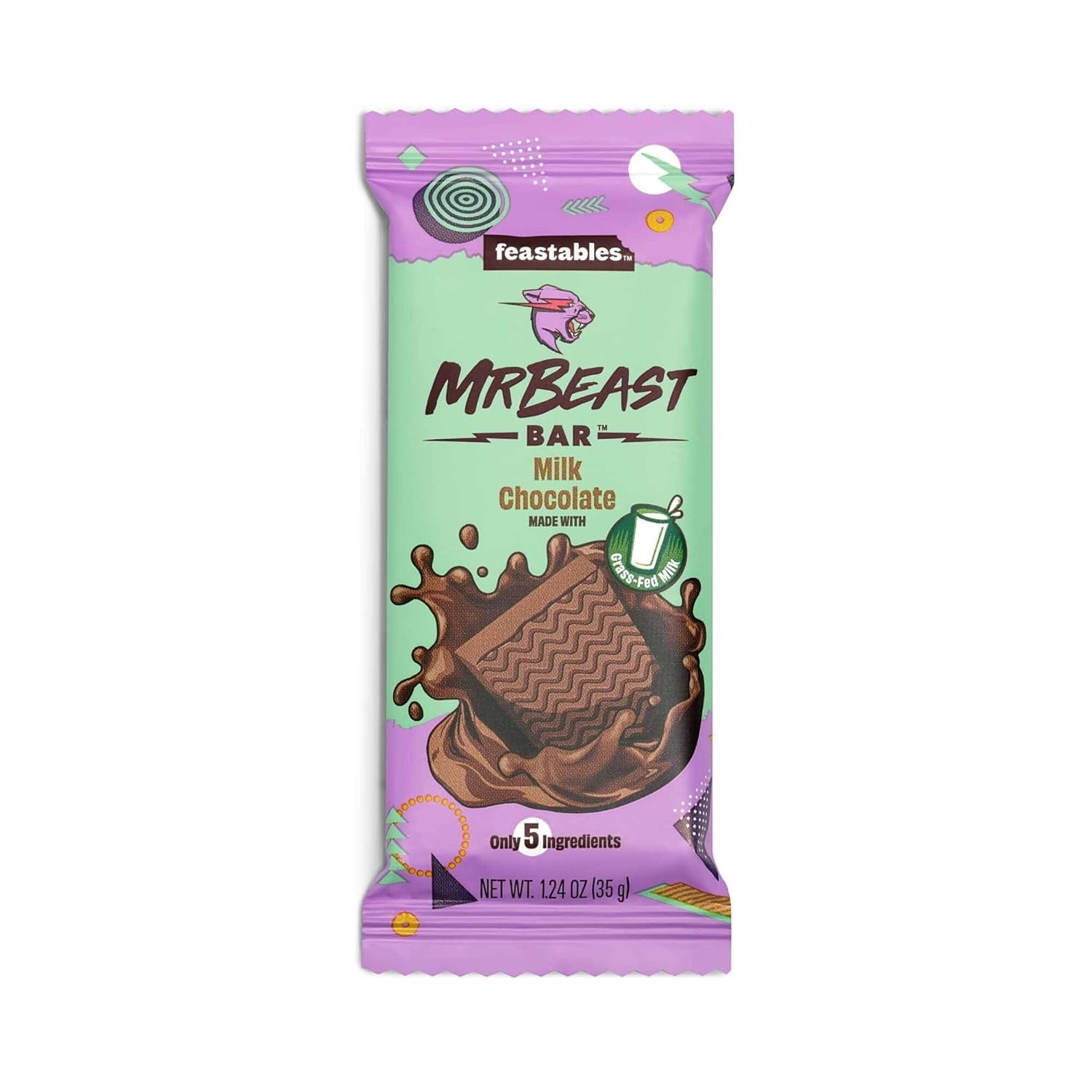 Mr Beast Chocolate Bars New Milk Chocolate, Only 5 Ingredients (1