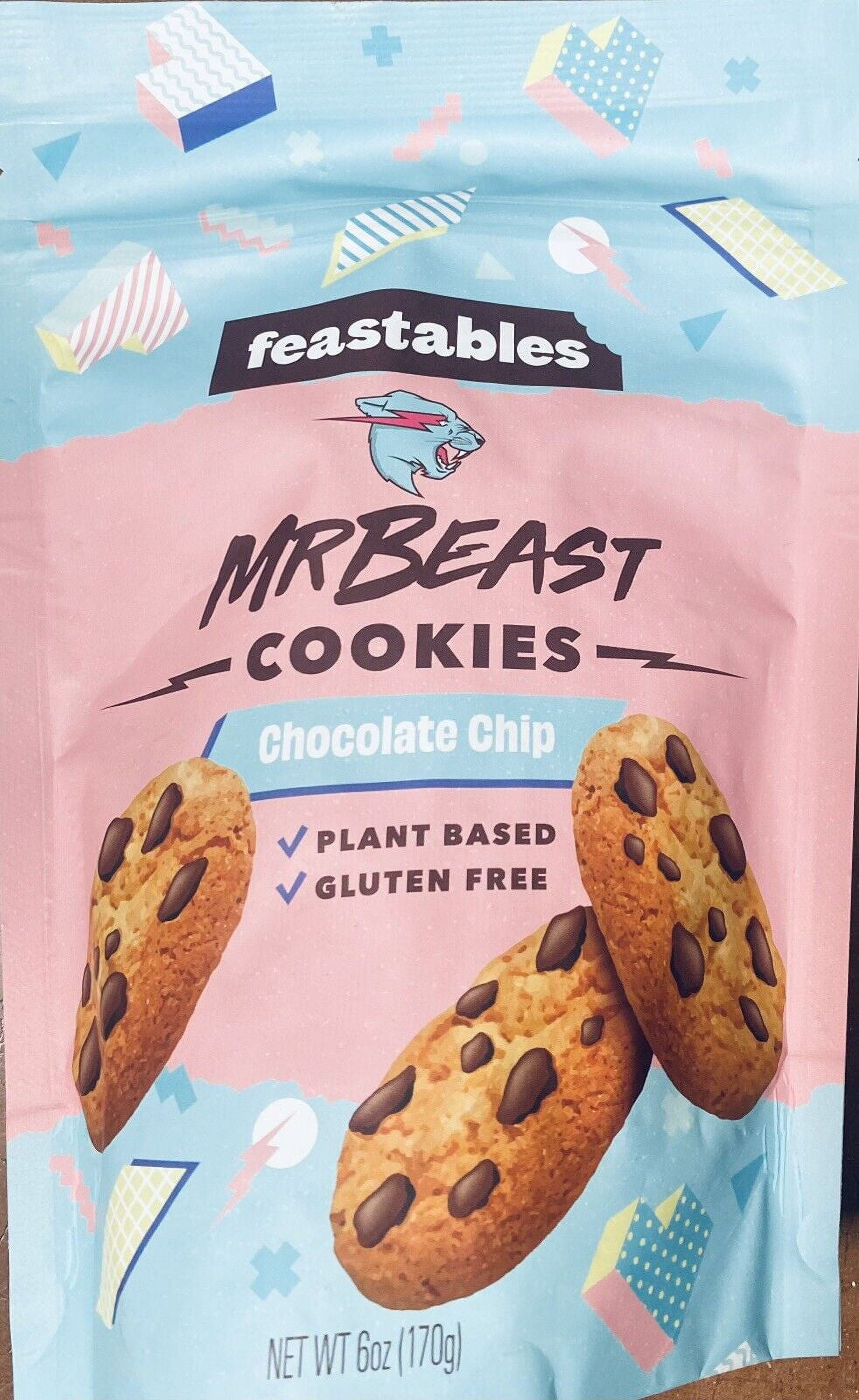 Mr Beast Feastables CHOCOLATE CHIP Plant Based Gluten Free Cookies 6 oz ...