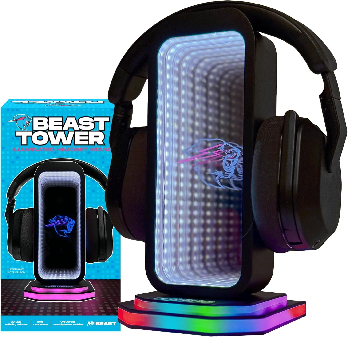 MrBeast Gaming Headphone Stand, RGB Light Display with Infinity