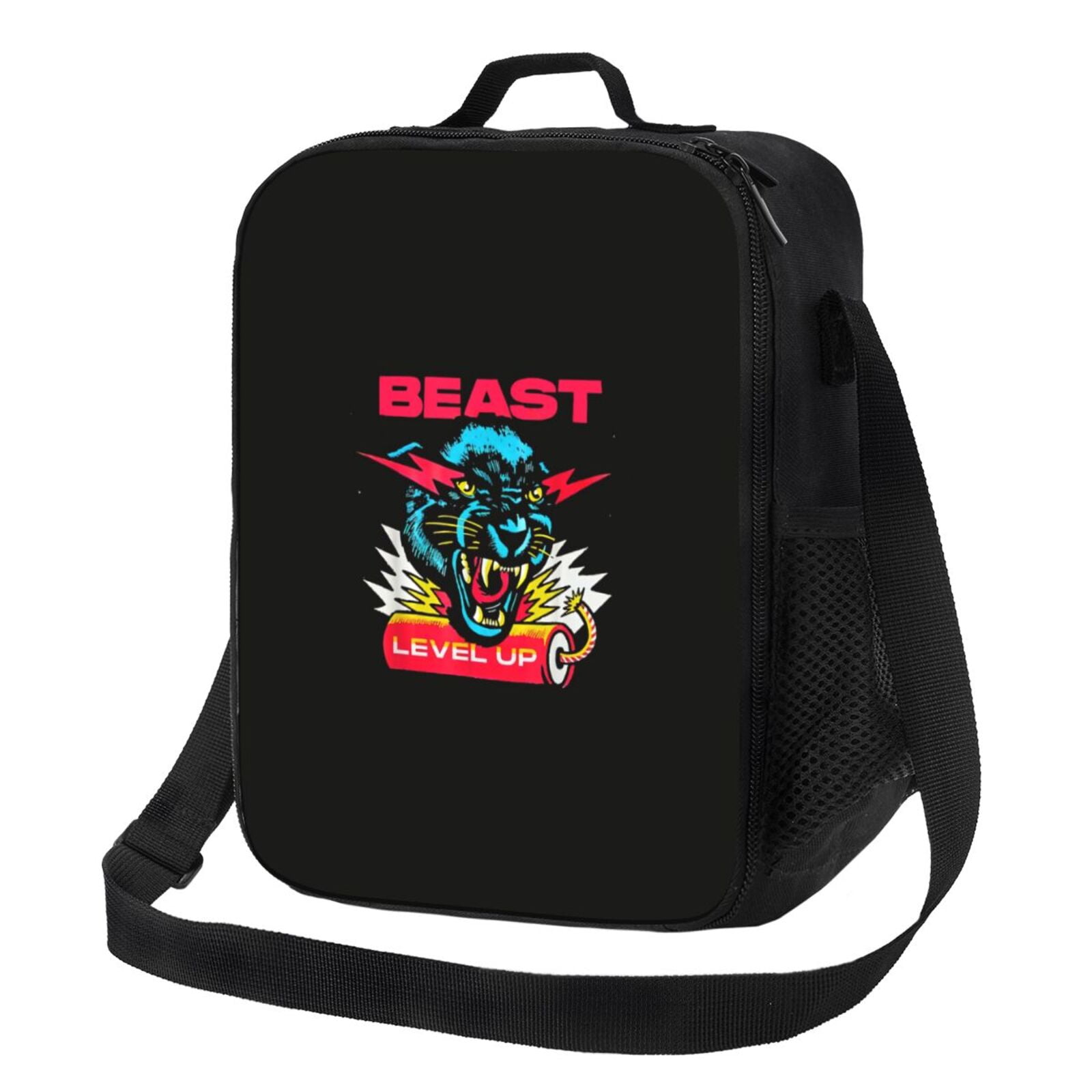Mr Beast Level Up Logo Crossbody Lunch Bag Portable Leakproof Reusable ...