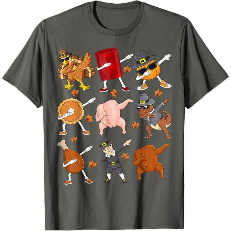 Funny Thanksgiving Dabbing Pilgrim & Turkey Dab T-Shirt Funny Thanksgiving Dabbing Pilgrim & Turkey Dab T-Shirt