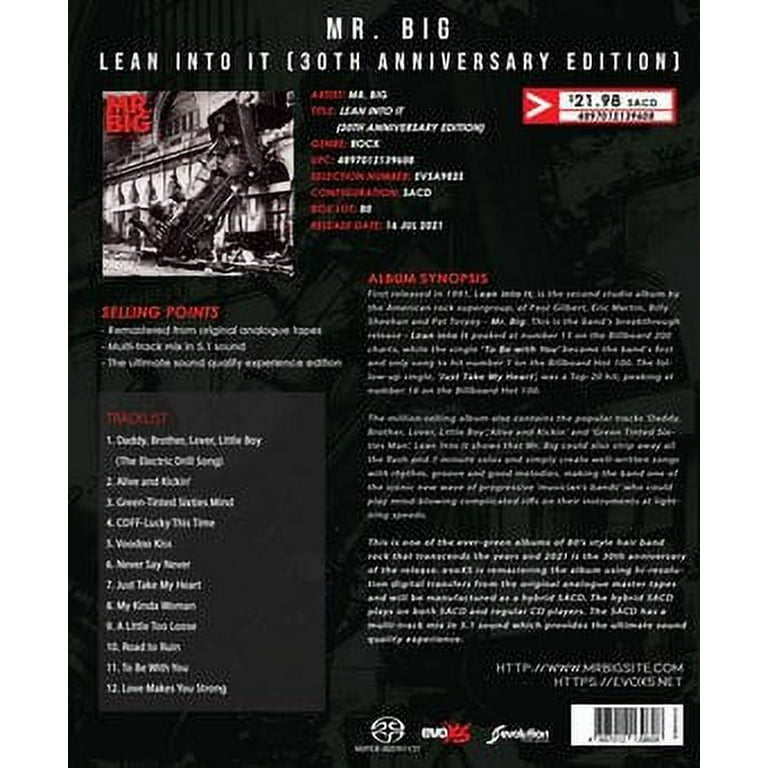 Mr Big - Lean Into It (30 Th Anniversary Edition) - CD - Walmart.com