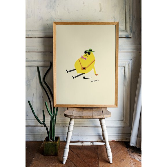 Mr Bitters Grumpy Lemon Illustration Kitchen Art Unframed Paper Print