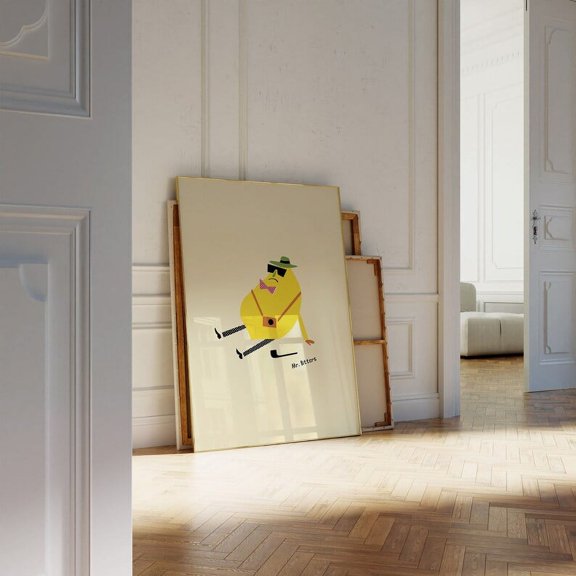 Mr Bitters Lemon Illustration, Funny Kitchen Decor