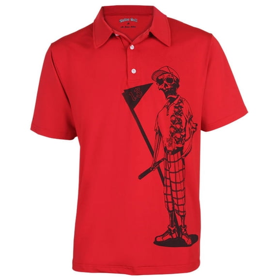 Mr. Bones Men's Golf Shirt (Red)