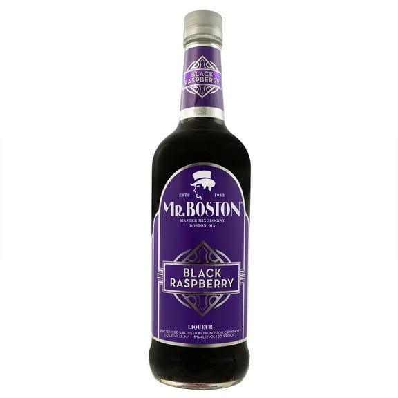 Mr. Boston Black Raspberry Schnapps Liqueur, 750ml, 15% Alcohol, Cocktail Mixers
