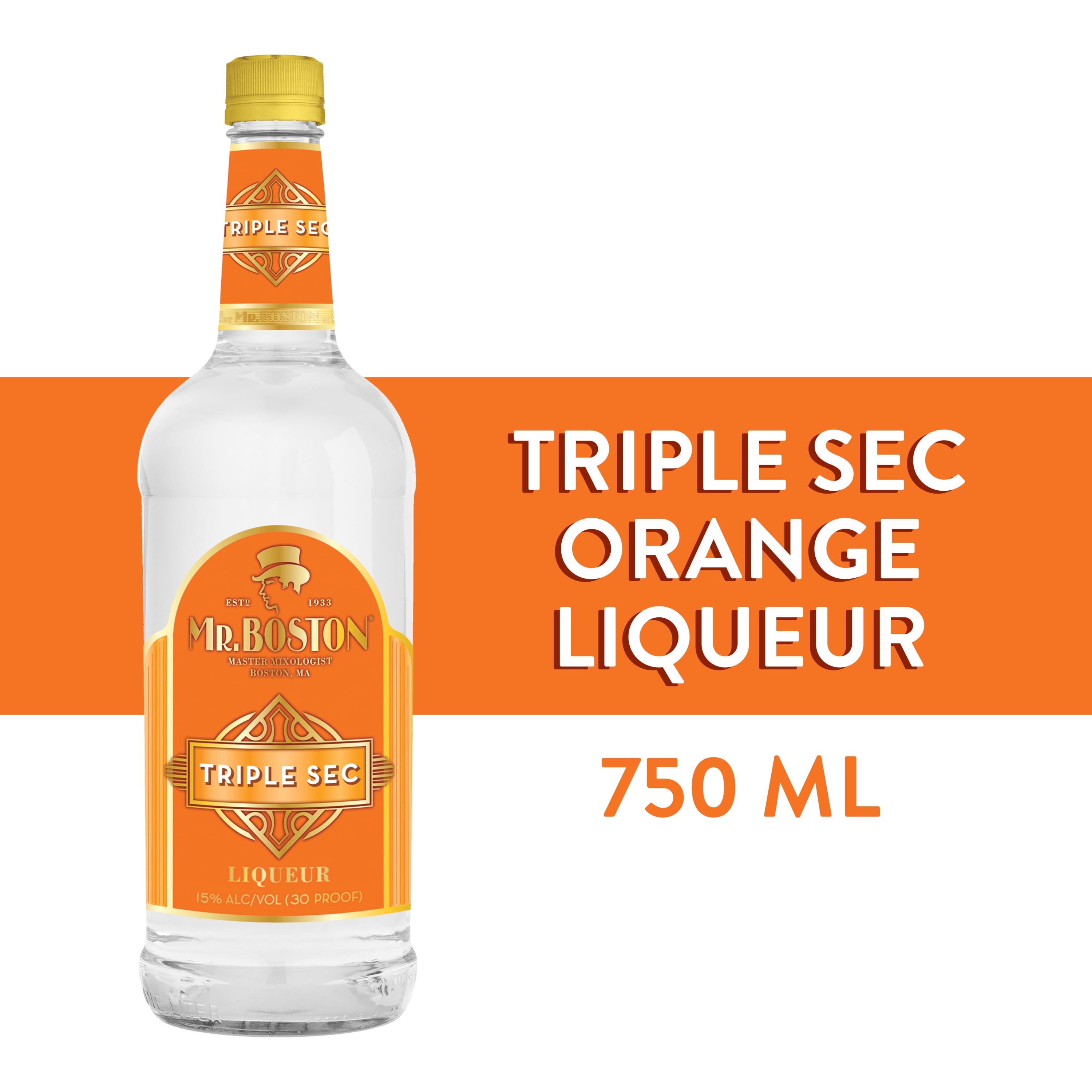 Mr. Boston Triple Sec Orange Liqueur, 750ml, 24% Alcohol, Margarita Mix  Cocktail Mixers 