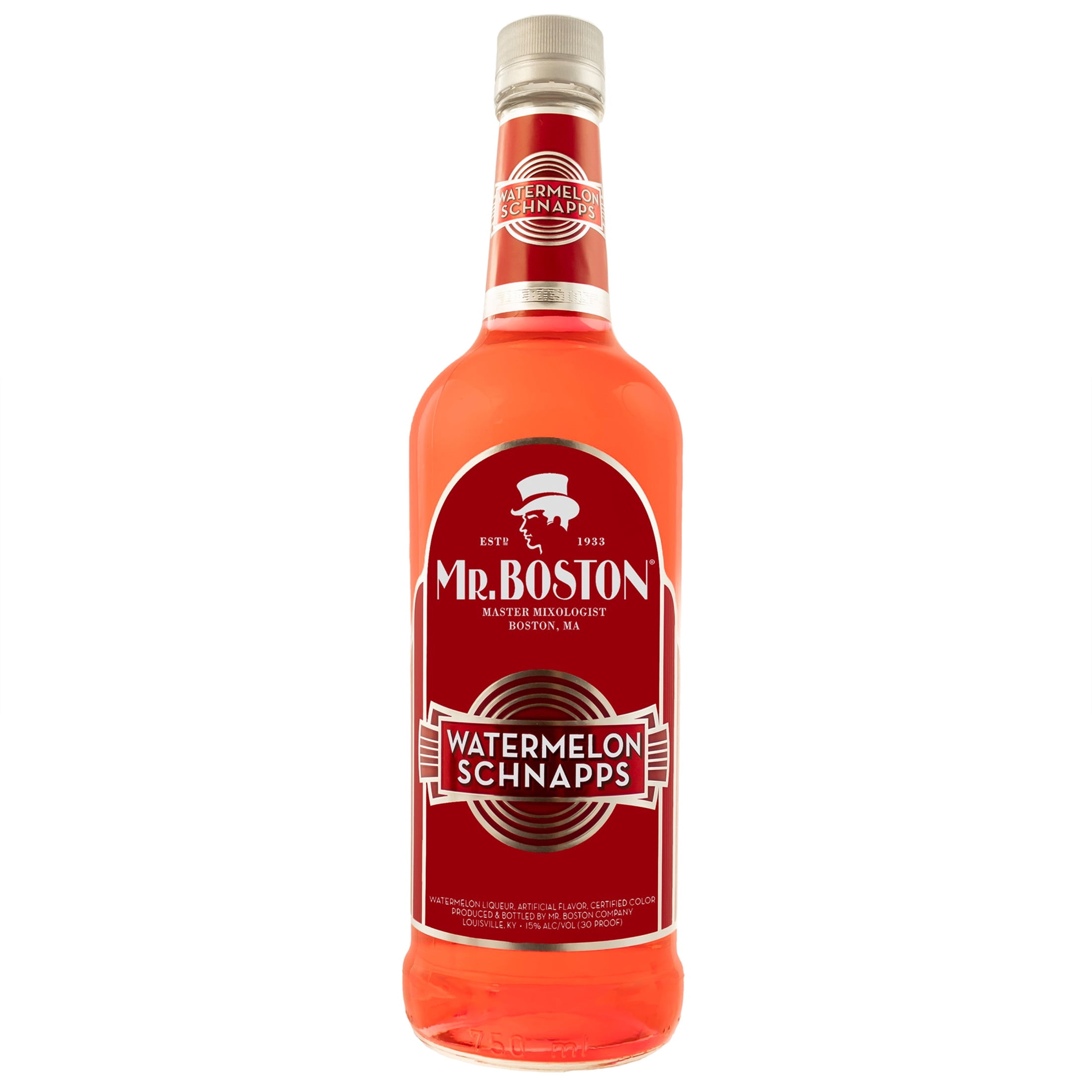 Mr. Boston Watermelon Schnapps Liqueur, 750ml, 15% Alcohol, Cocktail Mixers