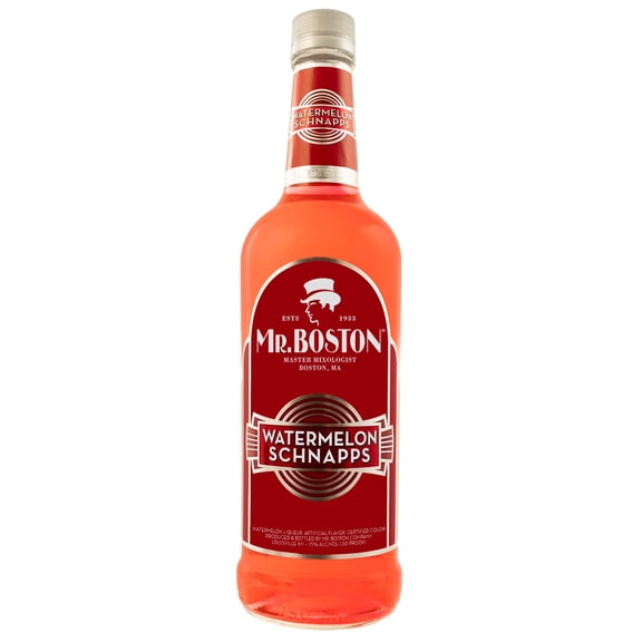 Mr. Boston Watermelon Schnapps Liqueur, 750ml, 15% Alcohol, Cocktail Mixers