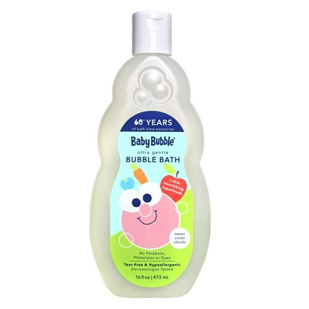 Mr. Bubble Baby Bubble Ultra Gentle Bubble Bath with Skin Nourishing Superfoods, 16 fl oz