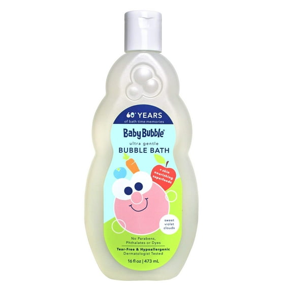 Mr. Bubble Baby Bubble Ultra Gentle Bubble Bath with Skin Nourishing Superfoods, 16 fl oz