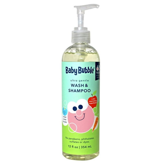 Mr. Bubble Baby Bubble Ultra Gentle Shampoo & Body Wash with Skin Nourishing Superfoods, 12 fl oz