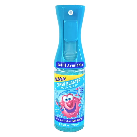 Mr. Bubble Super Blaster Body Wash Sprayer, Blue Raspberry Blast, 6.76 fl oz