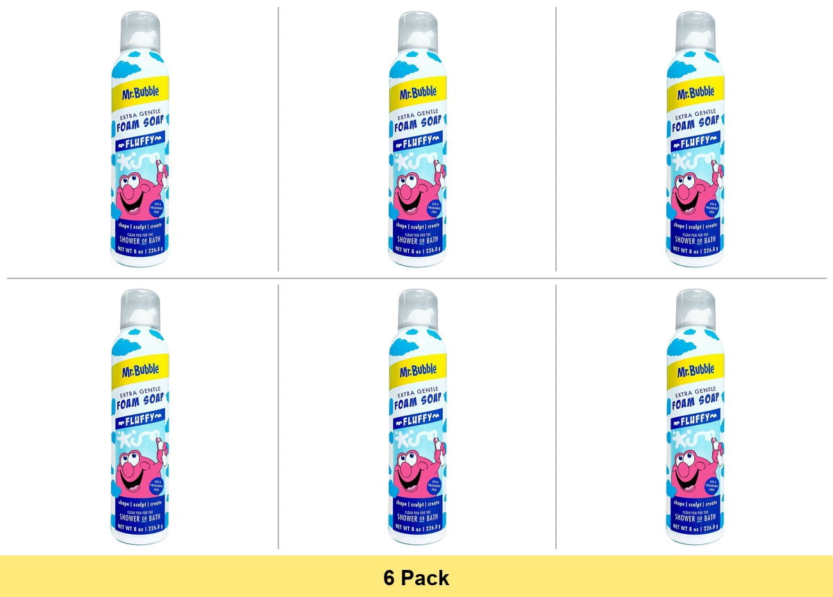 Mr. Bubble Extra Gentle Foam Bath Soap Dye and Fragrance-Free 8 oz - 6 Pack
