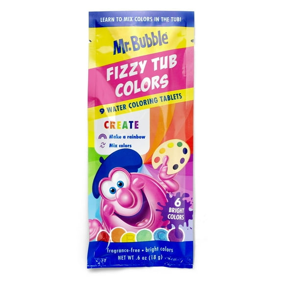 Mr. Bubble Fizzy Tub Colors, 9 count packet