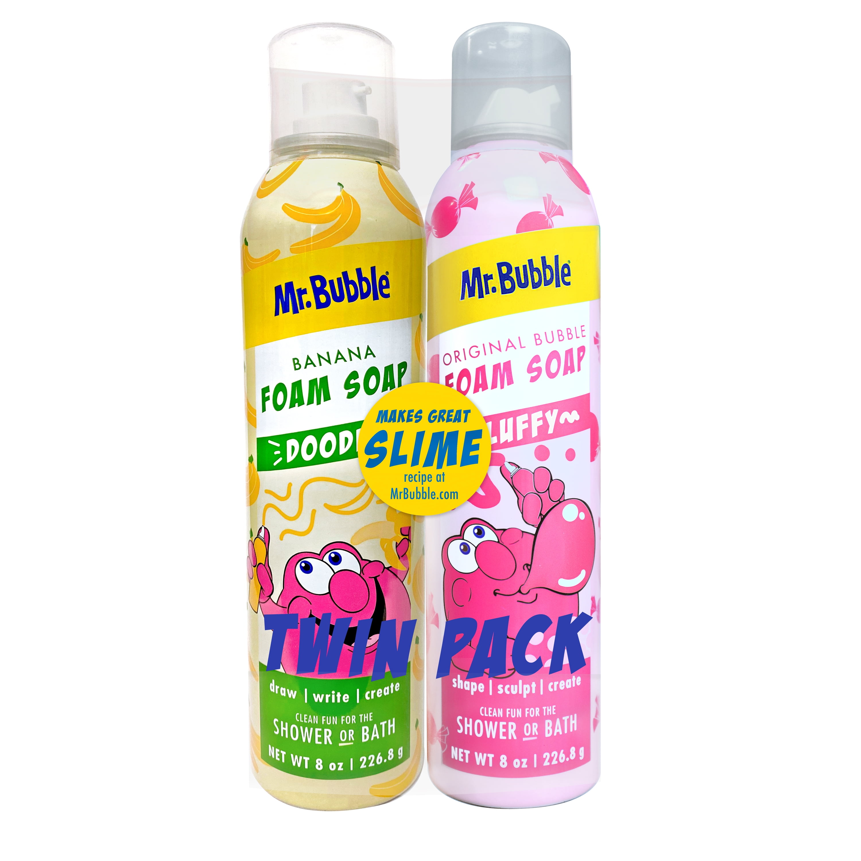 Mr. Bubble Foam Soap Twin Pack, Rotating Colors and Scents, 16 oz