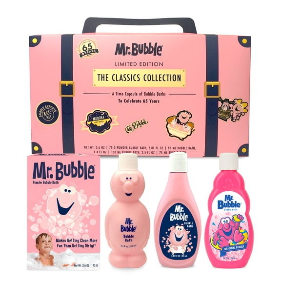 Mr. Bubble Limited Edition Retro Bubble Bath Kit, 4-Piece Collection