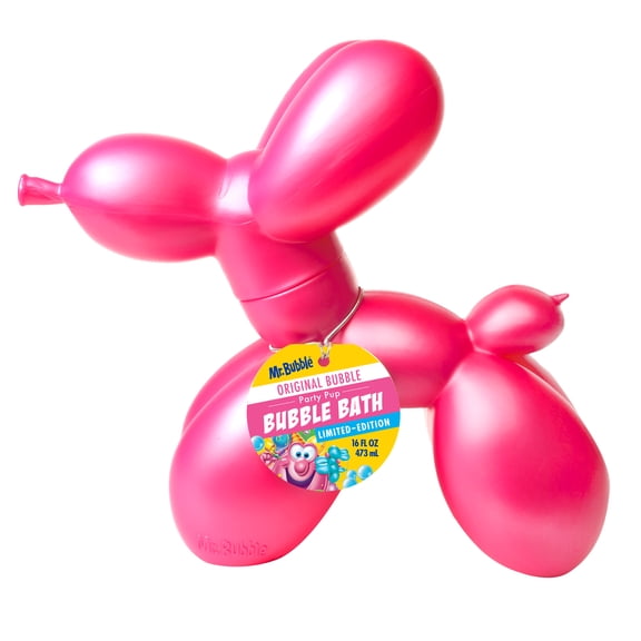 Mr. Bubble Party Pup Balloon Animal Bubble Bath, Bubble Gum Scent, 16 fl oz