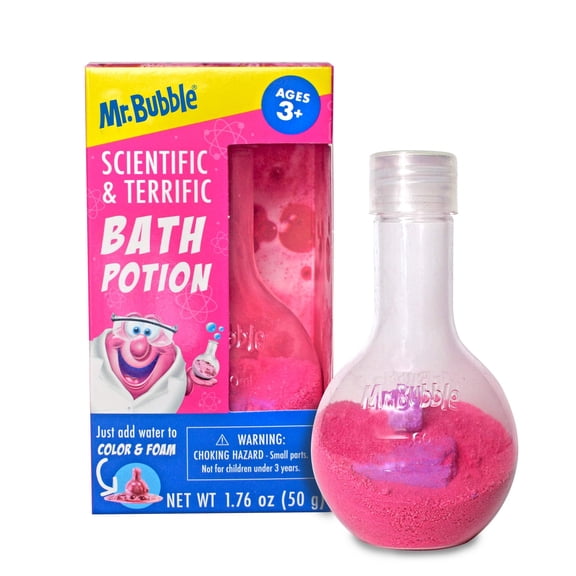 Mr. Bubble Scientific & Terrific Bath Potion, Pink, Original Bubblegum Scent, 1.76 oz.