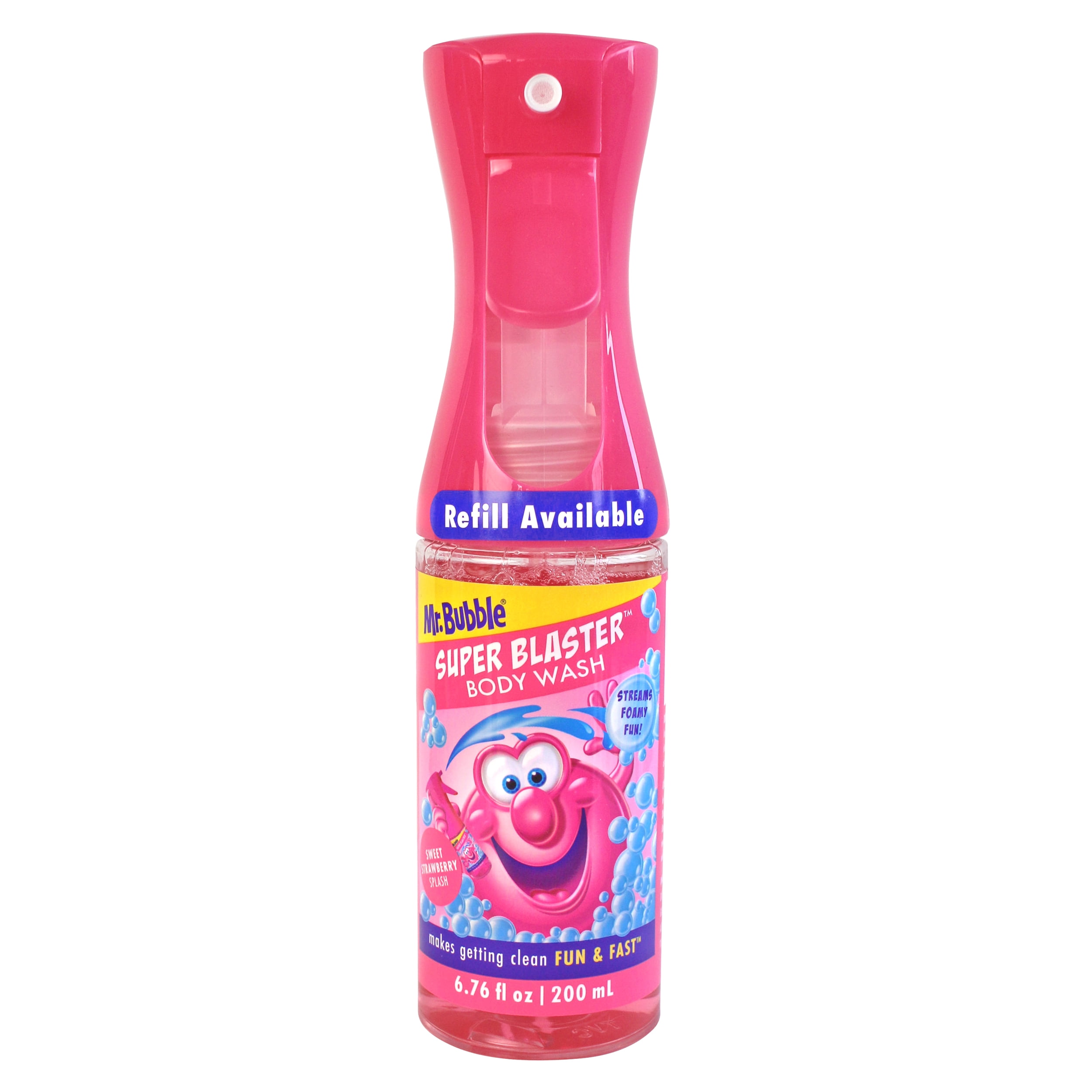 Mr. Bubble Super Blaster Body Wash Sprayer, Sweet Strawberry Splash, Aloe & Vitamin E, 6.76 oz