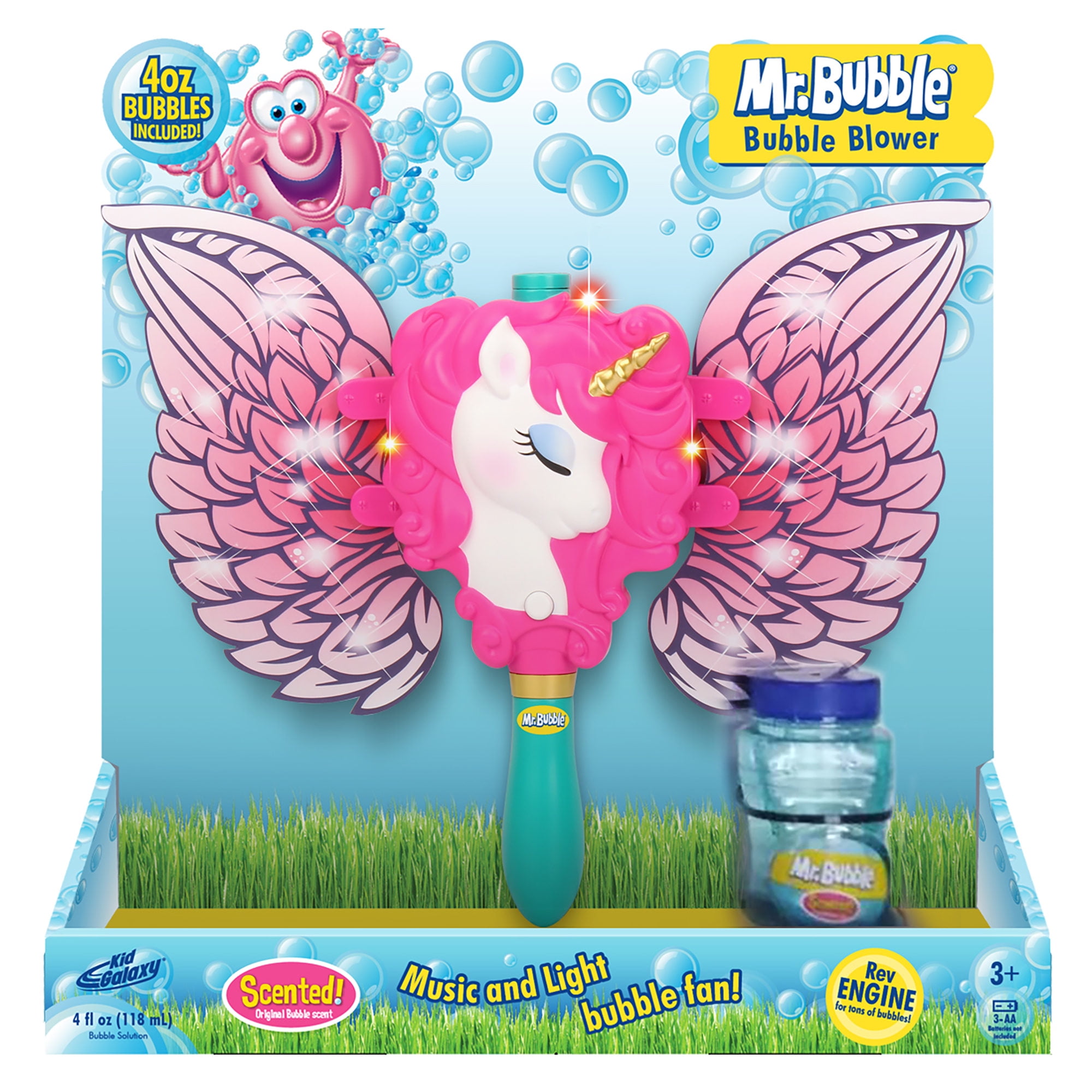 Mr. Bubble nonstop fun motorized musical unicorn bubble blower with 4