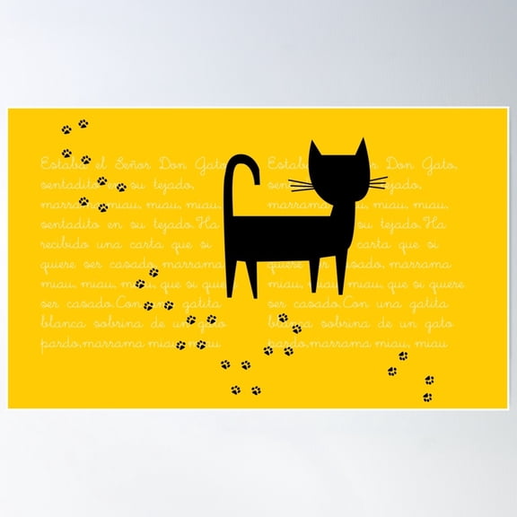 Mr. Cat Poster Wall Art, Modern Wall Decor For Living Room Bedroom, 8x12 UNFRAMED