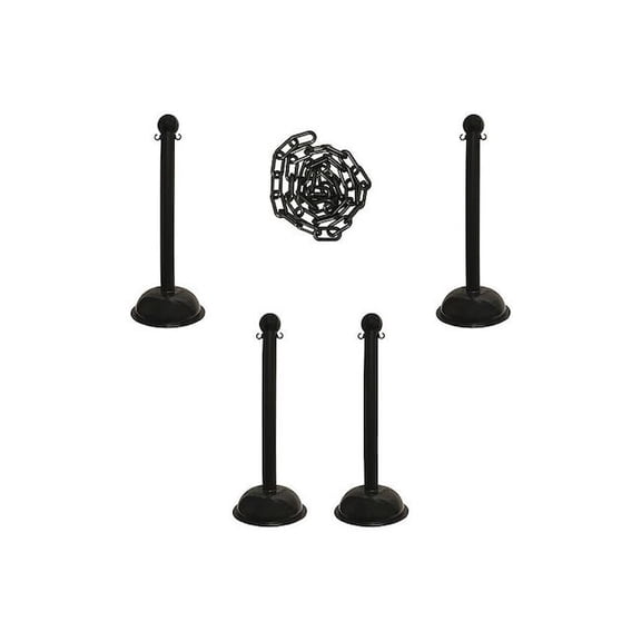 Manufacturer Varies Barrier Post Kit,41"H,Black,Plastic Post 71303-4