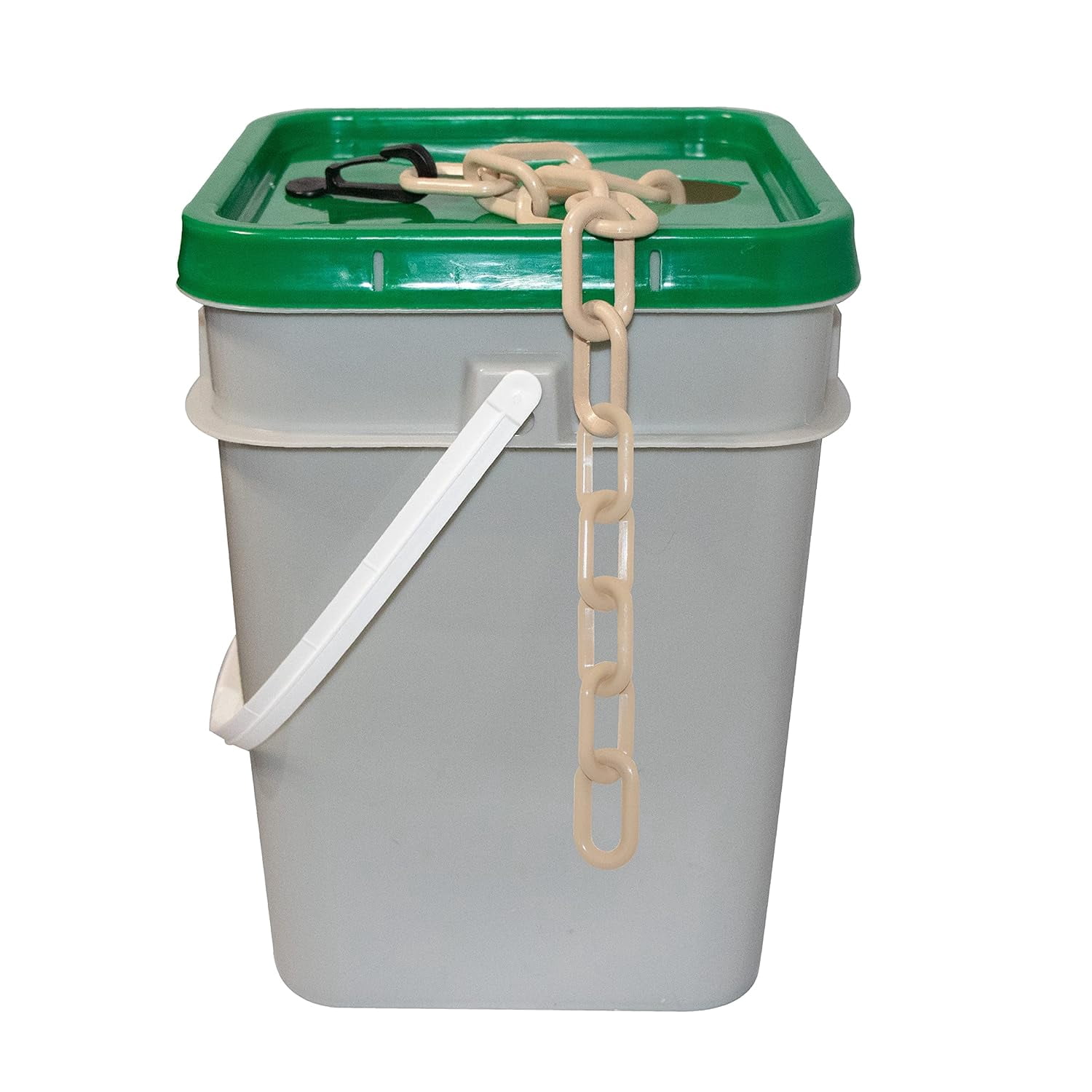 Mr. Chain Plastic Barrier Chain Pail, Army Tan, 1.5-Inch Link Diameter ...