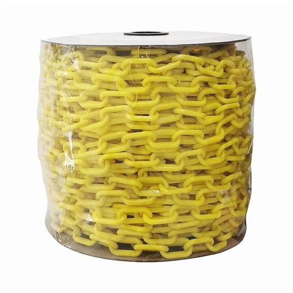 Mr. Chain Plastic Chain, Yellow, Outdoor or Indoor, 1 1/2 in x 200 ft, Polyethylene Residential Use, Standard Application