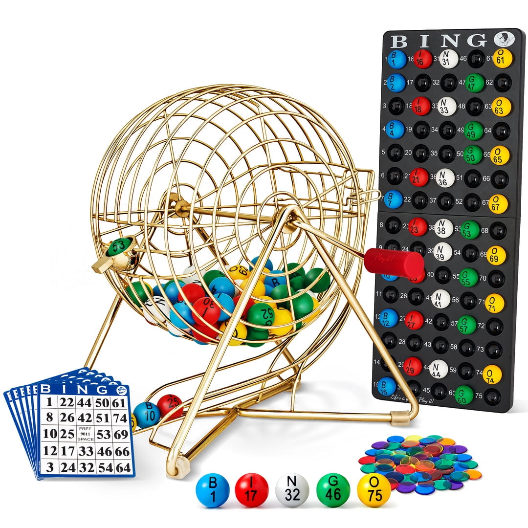 Mr. Chips 11 Inch Tall Professional Bingo Set with Steel Cage