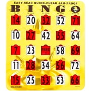 Mr. Chips Jam-Proof Easy-Read Quick-Clear Large Print Fingertip Slide Bingo Cards - 10 Pack in Gold Rush Style, 9" x 8"