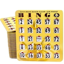 Mr. Chips Jam-Proof Easy-Read Quick-Clear Large Print Fingertip Slide Bingo Cards - 10 Pack in Gold Rush Style, 9" x 8"