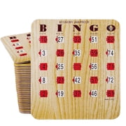 Mr. Chips Jam-Proof Fingertip Slide Bingo Cards with Sliding Windows - 25 Pack in Tan Style