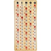 Mr. Chips Jam-Proof Master Board Bingo Cards Slide Shutter - Deluxe - Stitched Borders - Tan Wood Grain Style - 1 Pack - 14.75" H x 6.75" W