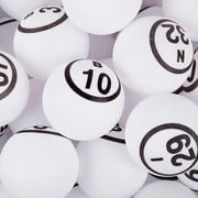 Mr. Chips Professional 1.57  40 mm White Single Number Bingo Balls - Ping Pong Style Balls for Manual Bingo Cage Only