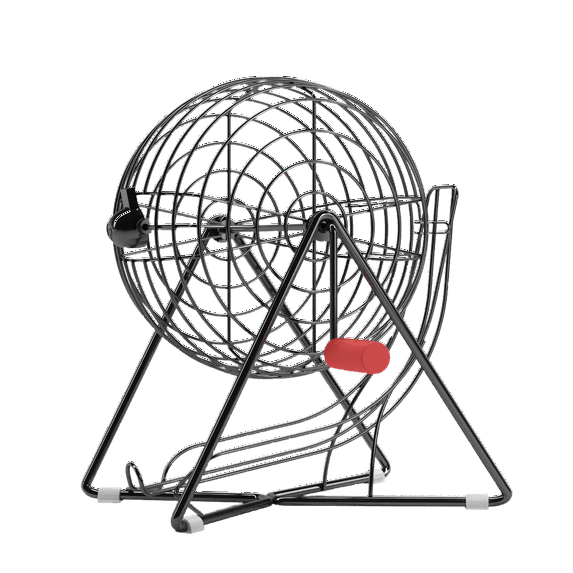 Mr. Chips Professional Steel 11-Inch Tall Bingo Cage - Mysterious Black Bingo Ball Cage