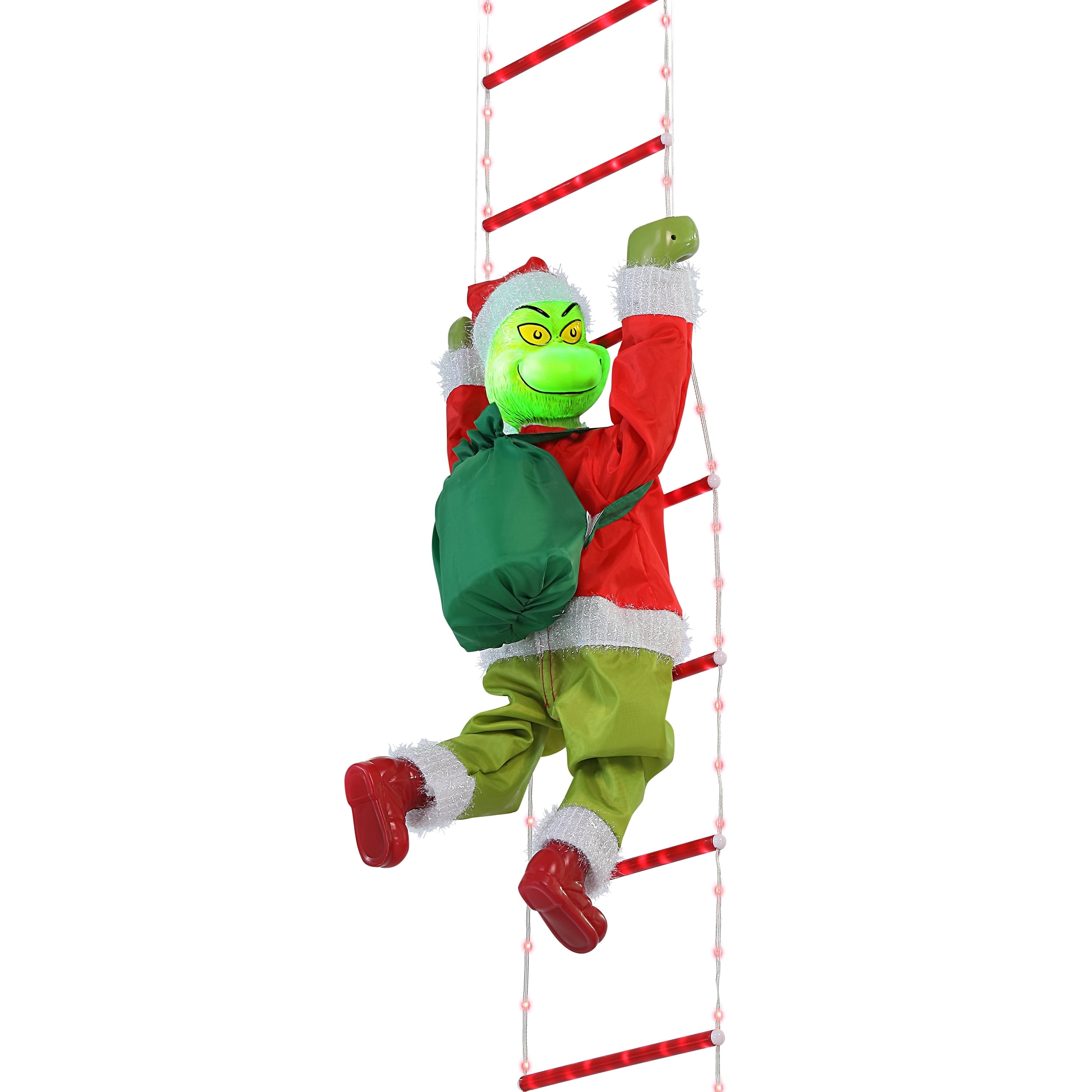 Mr. Christmas 10 ft. Outdoor Animated Rope Ladder Climbing Grinch