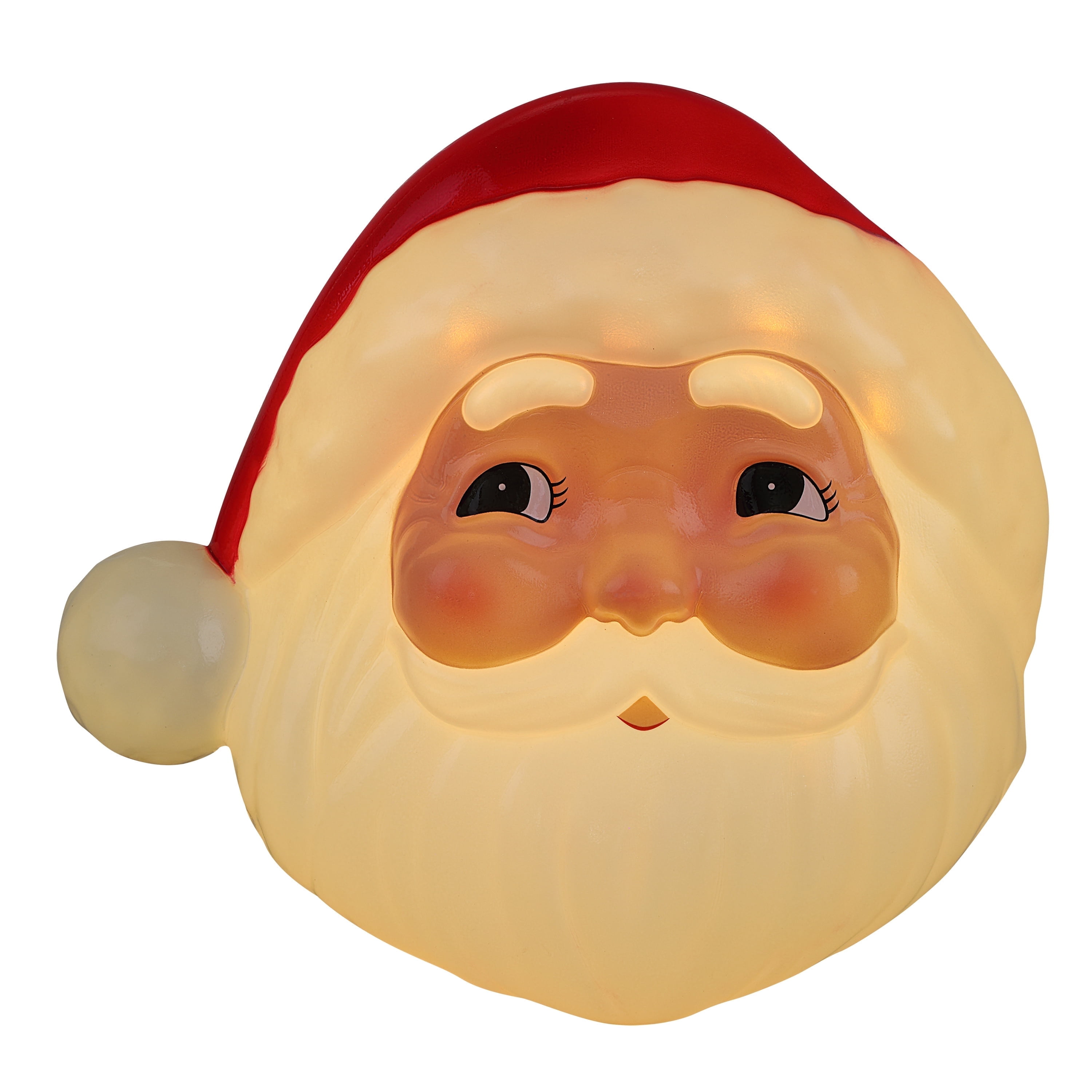 Santa Claus Red and White Plastic Lit Tree Topper