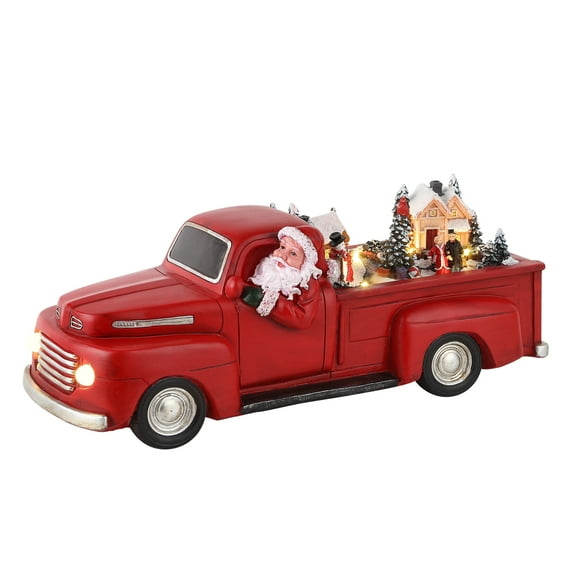 Mr. Christmas 14" Animated Nostalgic Red Truck - White Santa