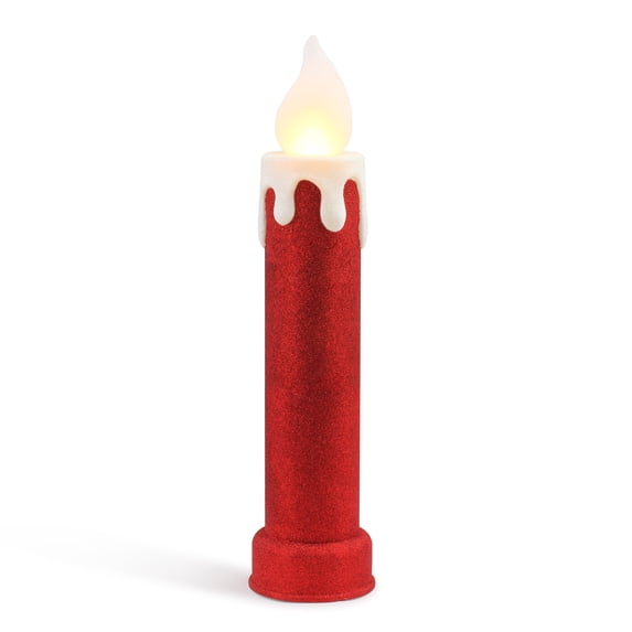 Mr. Christmas 24 in. Glittery Blow Mold Candle - Red