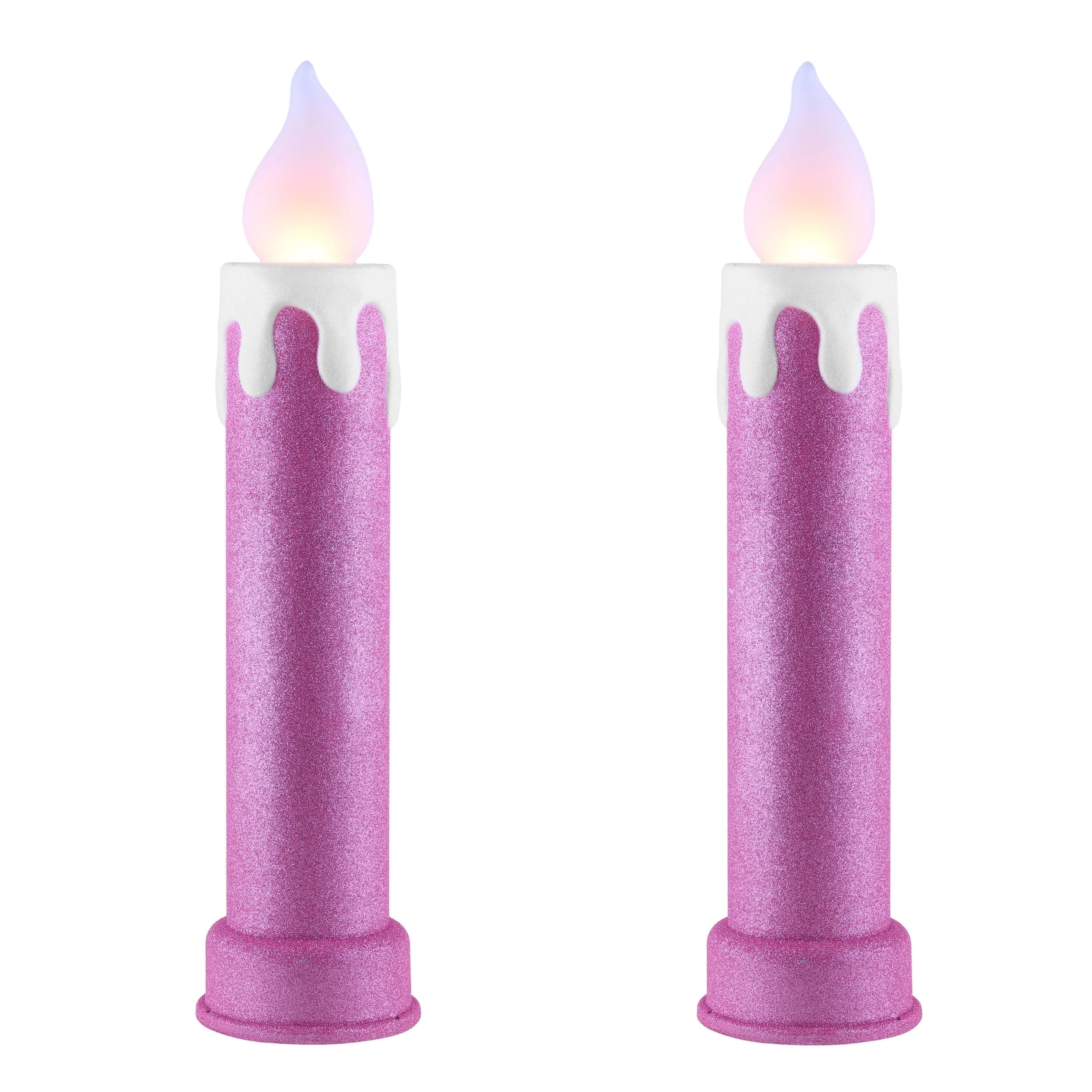 Mr. Christmas 24" Glitter Blow Mold Candle - Set of 2 Pink