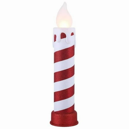 Mr. Christmas 24" Glittery Blow Mold Candle - Red & White