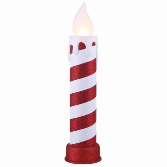 Mr. Christmas 24" Glittery Blow Mold Candle - Red & White