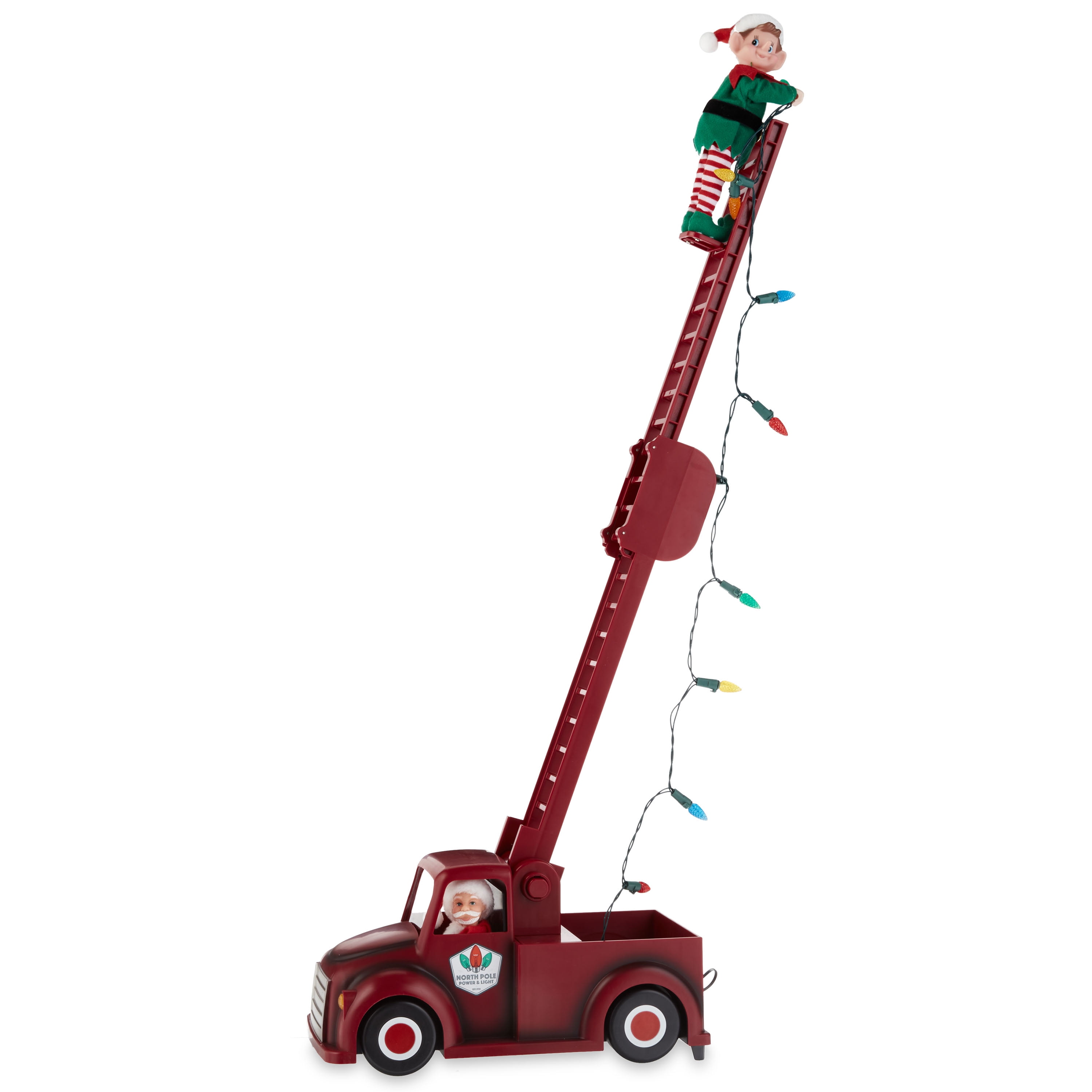 Mr. Christmas 34.5" Animated Plastic Santa Lit Utility Truck, Red